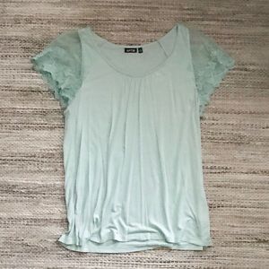 Mint Lace sleeve top